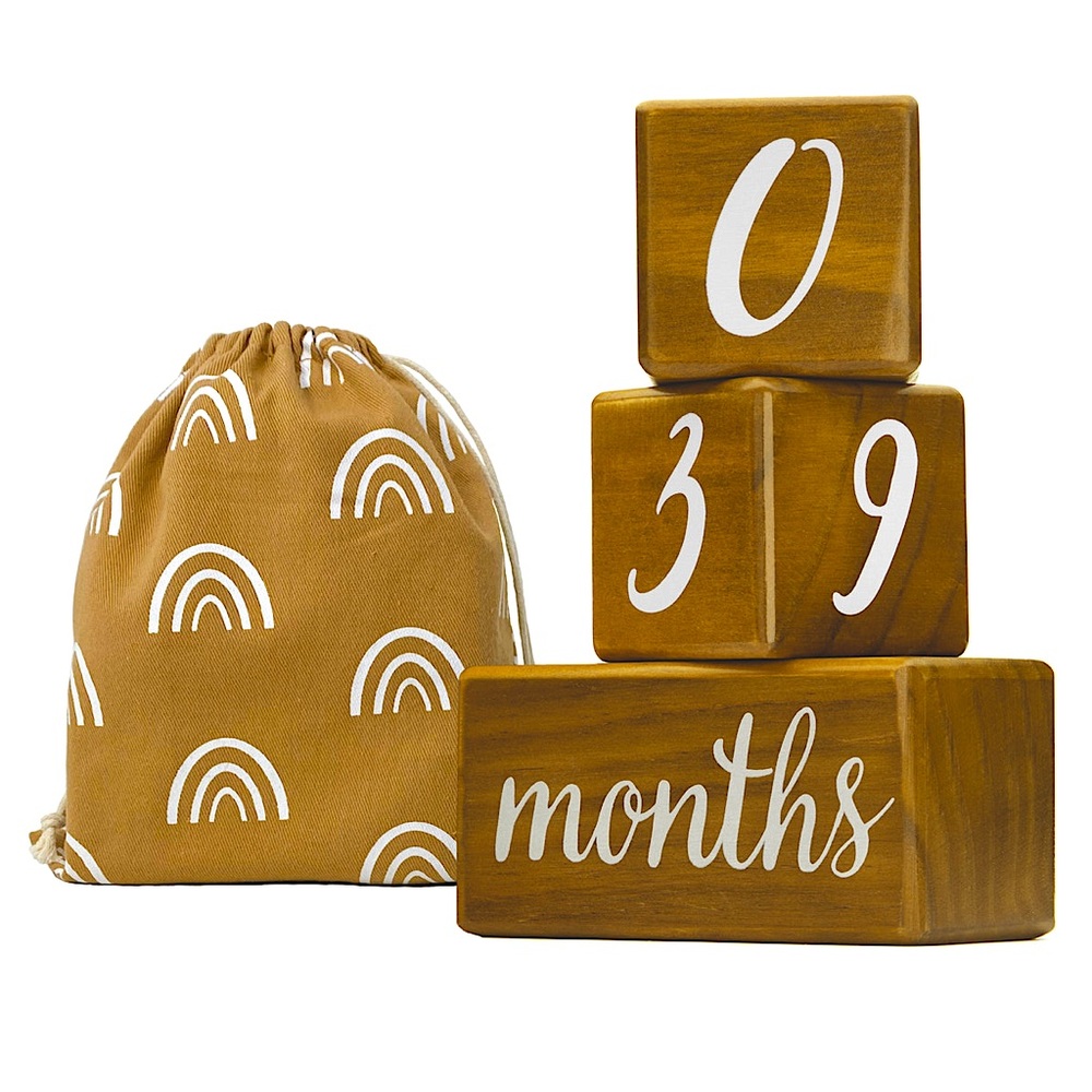 Pondering Pine Baby Milestone Blocks